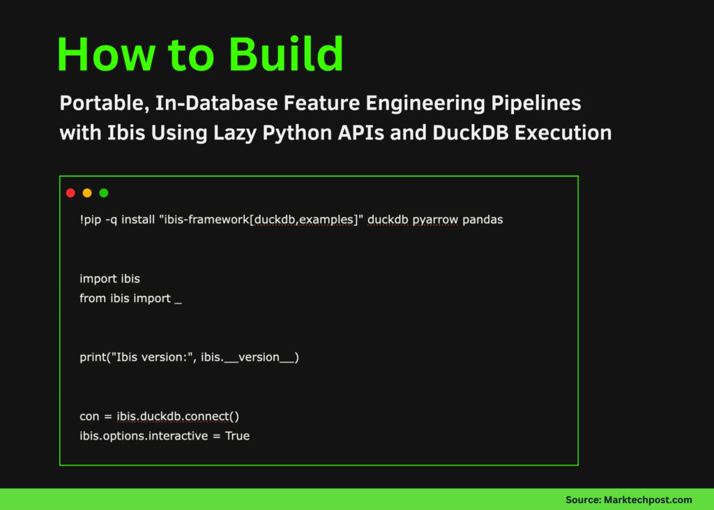 How to Build Portable, In-Database Feature Engineering Pipelines with Ibis Using Lazy Python APIs and DuckDB Execution