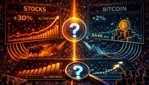 Stocks Are At All-Time Highs, Bitcoin Is Lagging: Is BTC Late To The Rally?