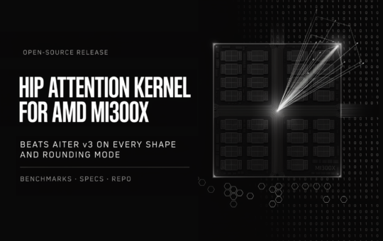 MoonMath AI Open-Sources a HIP Attention Kernel for AMD MI300X That Beats AITER v3 on Every Shape and Rounding Mode