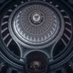 US Capitol dome interior with dramatic lighting showing legislative architecture and political tension