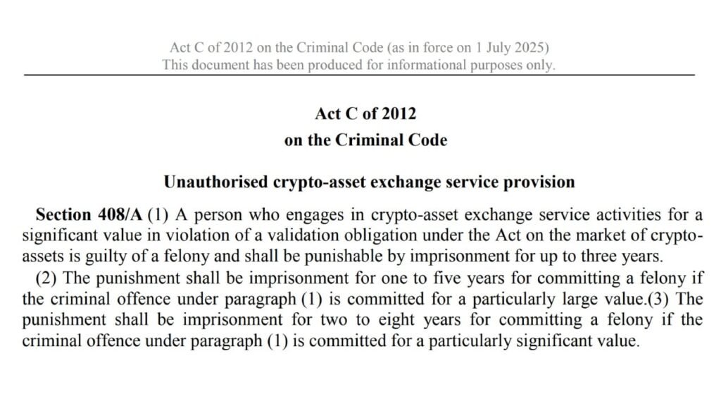 Hungary Repeals Strict Crypto Rules to Align With EU MiCA Framework
