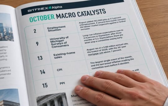 Bitfinex Lists 17 Macro Catalysts That Could Move Bitcoin in October