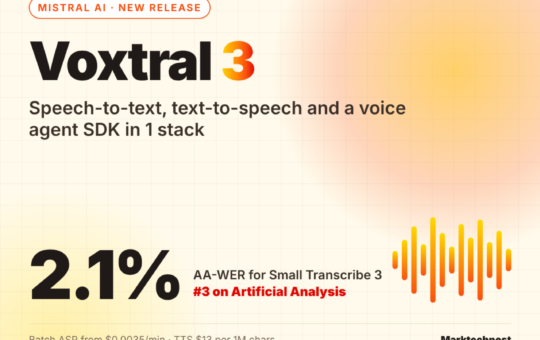 Mistral AI Releases Voxtral 3: Speech-to-Text, TTS and a Voice Agent SDK