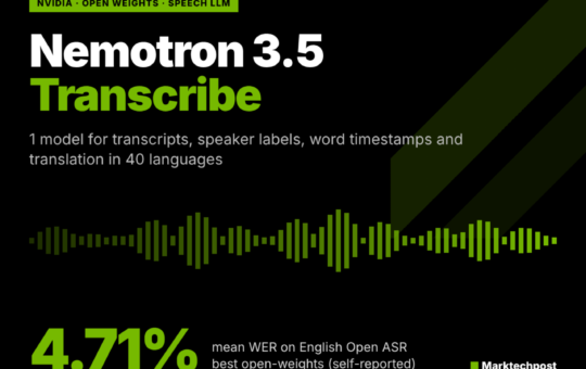 NVIDIA Releases Nemotron 3.5 Transcribe: An Open 30B MoE Model for 40-Language Transcription with ~4B Active Parameters